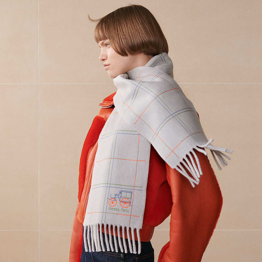 Brodee A Toute Berline ! scarf - Grey | Hermès Mainland China Brodee A Toute Berline ! scarf - Grey | Hermès Mainland China